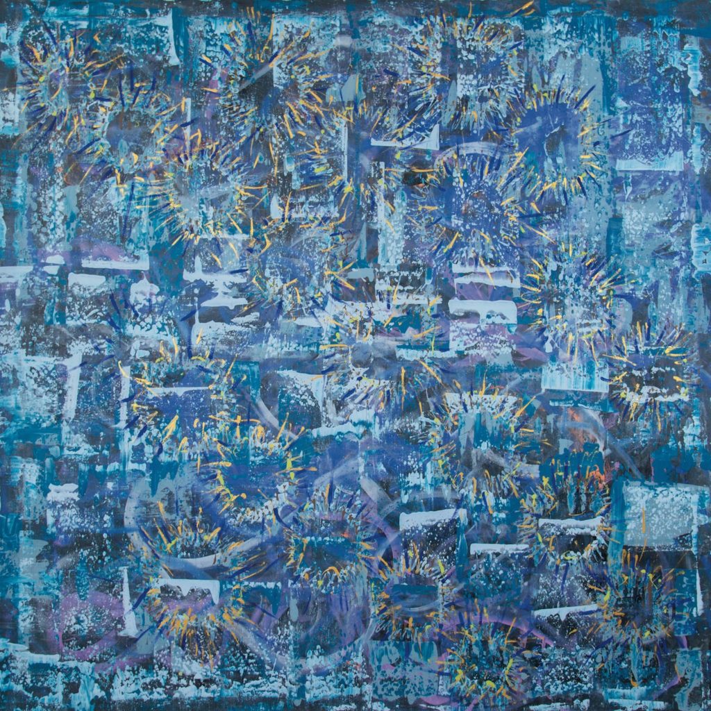 L'ETERNO ERRARE DELL'UOMO - Tecnica mista su tela cm 140x140 - Feofeo 2016