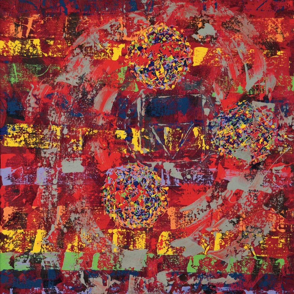 MULADHARA - Tecnica mista su juta cm 100x100 - Feofeo 2013