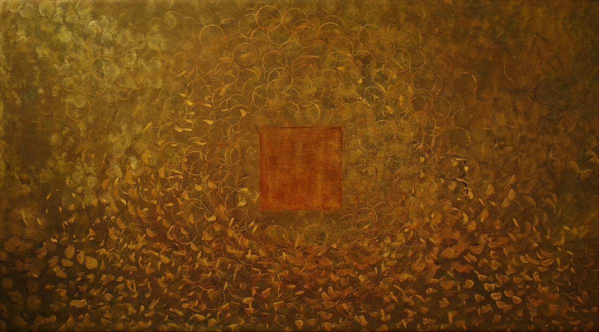 Feofeo, 2018 - FLUSSO INTORNO A KA'BA - Tecnica mista su tela cm 99,5 x 179,5 - 2 كاسا دي ديو